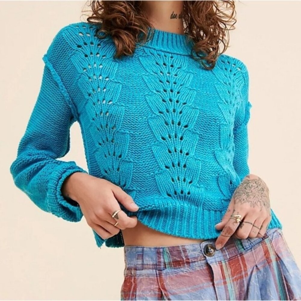 NWT Free People Bell Song Pullover Teal
